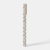 Rustikale Beige Trellis Monogram iPhone 15 Hülle (Rechte Seite)