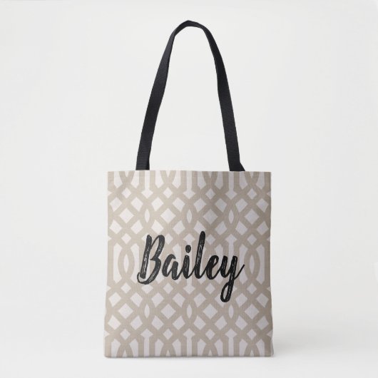 Rustikale Beige Trellis Monogram Tasche (Vorderseite)
