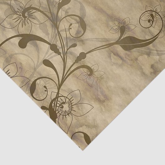 Rustikale Beige und Brown Daisy Seidenpapier (Ausschnitt)