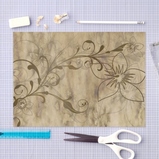 Rustikale Beige und Brown Daisy Seidenpapier (Handwerk)