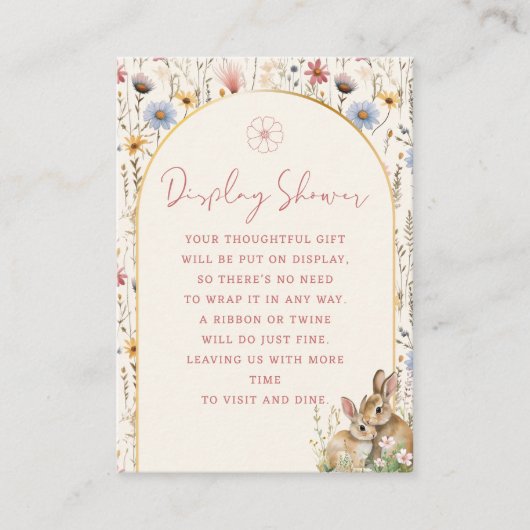Rustikale Beige-Wildblume-Display-Dusche Begleitkarte (Vorderseite)