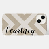 Rustikale Beige X Zickzack Case-Mate iPhone Hülle (Rückseite (Horizontal))