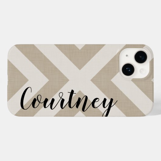 Rustikale Beige X Zickzack Case-Mate iPhone Hülle (Rückseite (Horizontal))