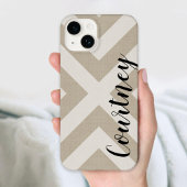 Rustikale Beige X Zickzack iPhone Hülle