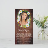 Rustikale Beileid-Gedenkfeier Dankeskarte (Stehend Vorderseite)