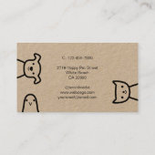 Rustikale, benutzerfreundliche, Niedliche Pets Ser Visitenkarte (Rückseite)