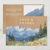 Rustikale Berg-Wildblumen-Hochzeitsfotos Dankeskarte (Vorne/Hinten)