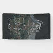 Rustikale Bergbar-Menü Hochzeitsempfang Dekoration Banner (Horizontal)