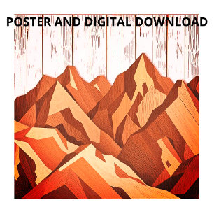 Rustikale Bergbaukunst im Bio Holz-Hintergrund Poster
