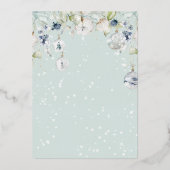 Rustikale Bergbauten Hochzeit Evergreen Water Folieneinladung (Rückseite)