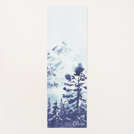 Rustikale Bergbauten Moderne Wasserfarben Yogamatte (Vorderseite)