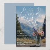 Rustikale Bergblumen-Mason-Glas-Abendparty Einladung (Vorne/Hinten)