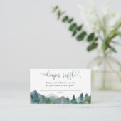 Rustikale Berge Babydusche-Windeln Gewinnkarten Begleitkarte (Stehend Vorderseite)