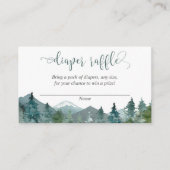 Rustikale Berge Babydusche-Windeln Gewinnkarten Begleitkarte (Vorderseite)