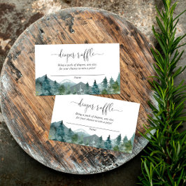 Rustikale Berge Babydusche-Windeln Gewinnkarten Begleitkarte