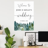 Rustikale Berge Begrüßungszeichen Poster (Heimbüro)