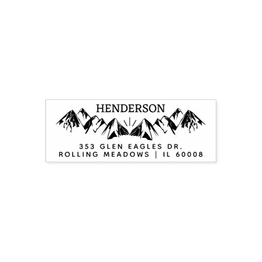 Rustikale Berge Einfache Rücksendeadresse Permastempel (Design)