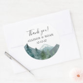 Rustikale Berge Freibad Themenwald bevorzugt Runder Aufkleber (Umschlag)