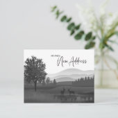 Rustikale Berge Hirsche wechseln Adresse neuer Zuh Postkarte (Stehend Vorderseite)