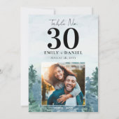 Rustikale Berge Hochzeiten Tischnummer mit Foto 12 (Rückseite)