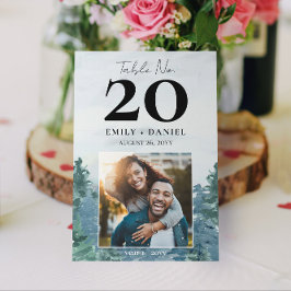 Rustikale Berge Hochzeiten Tischnummer mit Foto 12