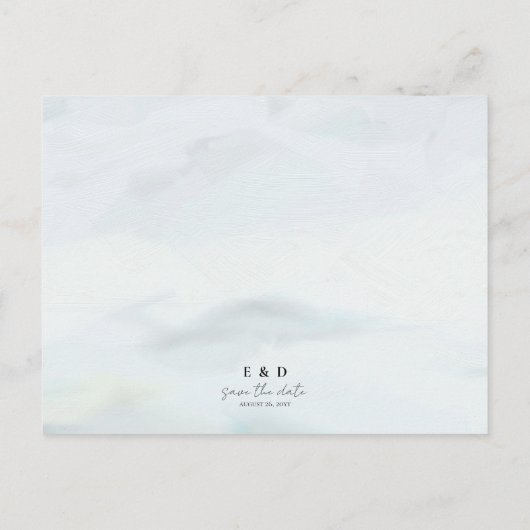 Rustikale Berge Hochzeitskarte Save the Date Postkarte (Rückseite)