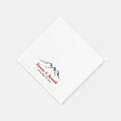 Rustikale Berge in der Rezeption für blaue und rot Serviette (Ecke)