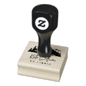 Rustikale Berge & Kiefern Ex libris Gummistempel (Stempel)