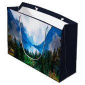 Rustikale Berge Landschaftliche Natur Große Geschenktüte (Rückseite Schrägansicht)