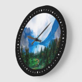 Rustikale Berge Landschaftliche Natur Große Wanduhr (Winkel)