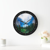 Rustikale Berge Landschaftliche Natur Große Wanduhr (Zuhause)