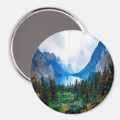 Rustikale Berge Landschaftliche Natur Magnet (Vorderseite/Rückseite)