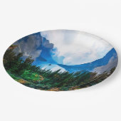 Rustikale Berge Landschaftliche Natur Pappteller (Schrägansicht)