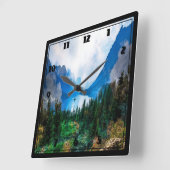 Rustikale Berge Landschaftliche Natur Quadratische Wanduhr (Winkel)
