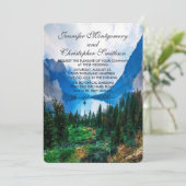 Rustikale Berge Landschaftliche Naturhochzeit Einladung (Stehend Vorderseite)