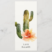 Rustikale Berge | Menü für Wüstenhochzeiten Menükarte (Rückseite)