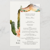 Rustikale Berge | Menü für Wüstenhochzeiten Menükarte (Vorne/Hinten)