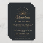 Rustikale Berge mit Sonnenstrahlen Graduate Einladung (Vorne/Hinten)