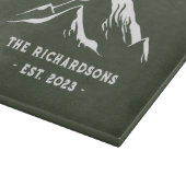 Rustikale Berge Personalisiert Familienname Skigeb Schneidebrett (Ecke)