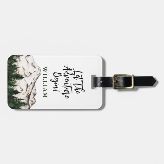 Rustikale Berge Personalisiert Gepäckanhänger (Vorderseite horizontal)