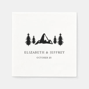 Rustikale Berge Pine Winter Wedding Napkins Serviette