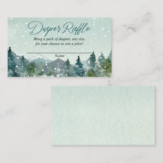 Rustikale Berge Schnee Wintertaucher Gewinnkarten Begleitkarte (Vorne/Hinten)