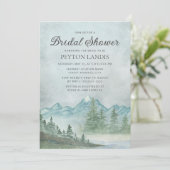 Rustikale Berge Schneesee Malerei Brautparty Einladung (Stehend Vorderseite)