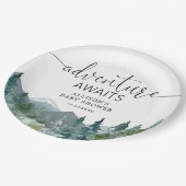 Rustikale Berge Themenwald im Freien Pappteller (Schrägansicht)