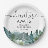 Rustikale Berge Themenwald im Freien Pappteller (Vorderseite)