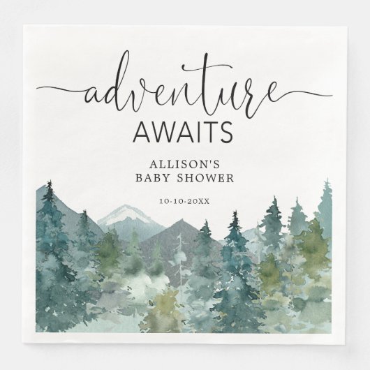 Rustikale Berge Themenwald im Freien Serviette (Vorderseite)