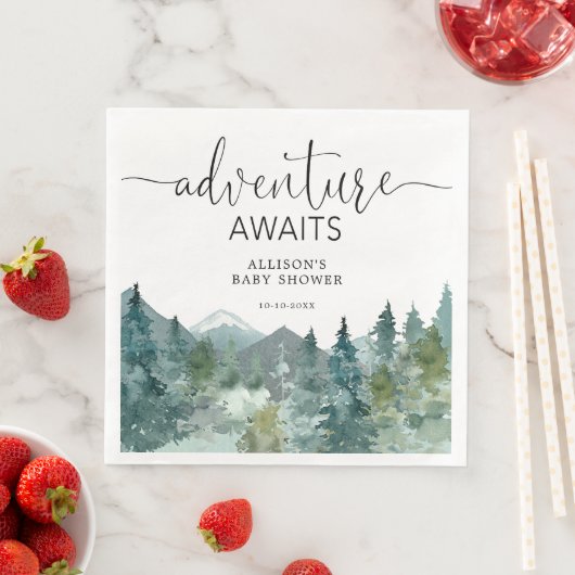 Rustikale Berge Themenwald im Freien Serviette (Beispiel)