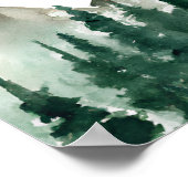 Rustikale Berge und Pinienbäume Hochzeitssymbol Poster (Ecke)