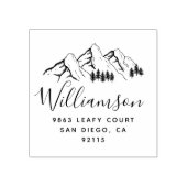 Rustikale Berge und Rücksendeadresse von Skriptnam Gummistempel (Prägung)