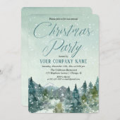 Rustikale Berge und Schneeunternehmen Weihnachtsfe Einladung (Vorne/Hinten)